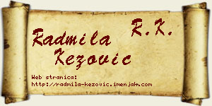 Radmila Kezović vizit kartica